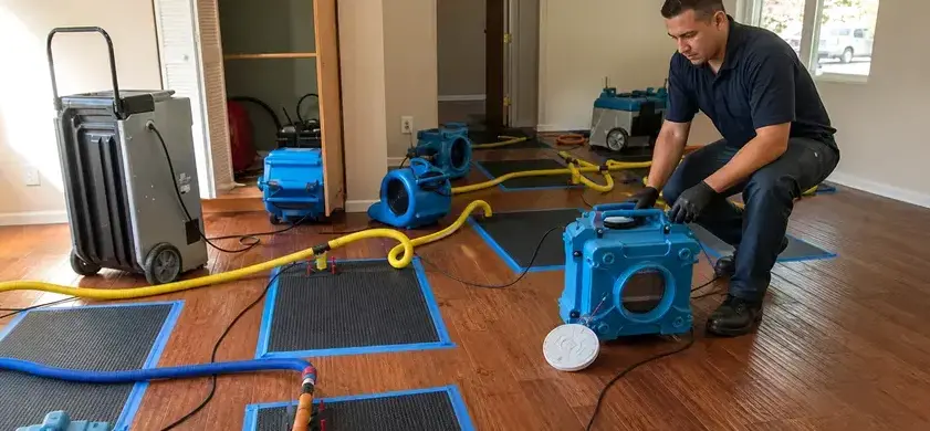 Hardwood floor water damage in Franklin, TN by Casey Water Damage Restoration